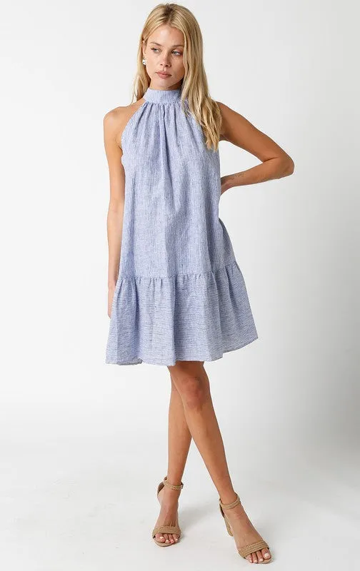 Denim Seersucker Ingrid Dress