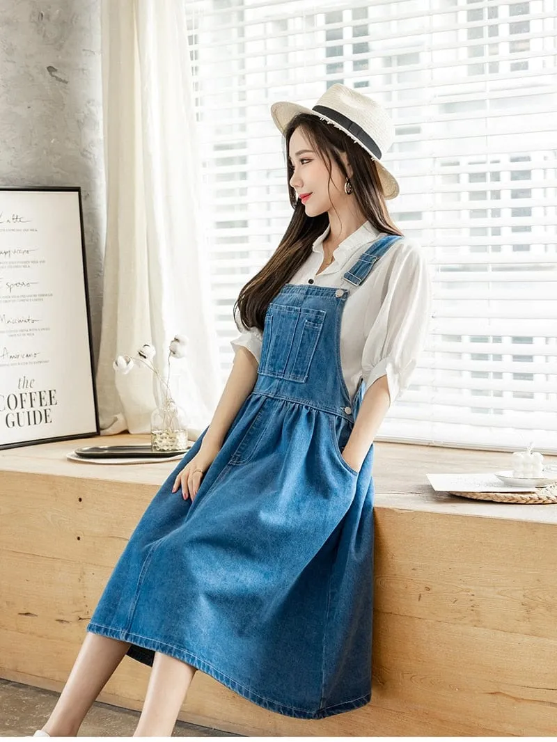 Denim Sleeveless A-Line Tank Dress