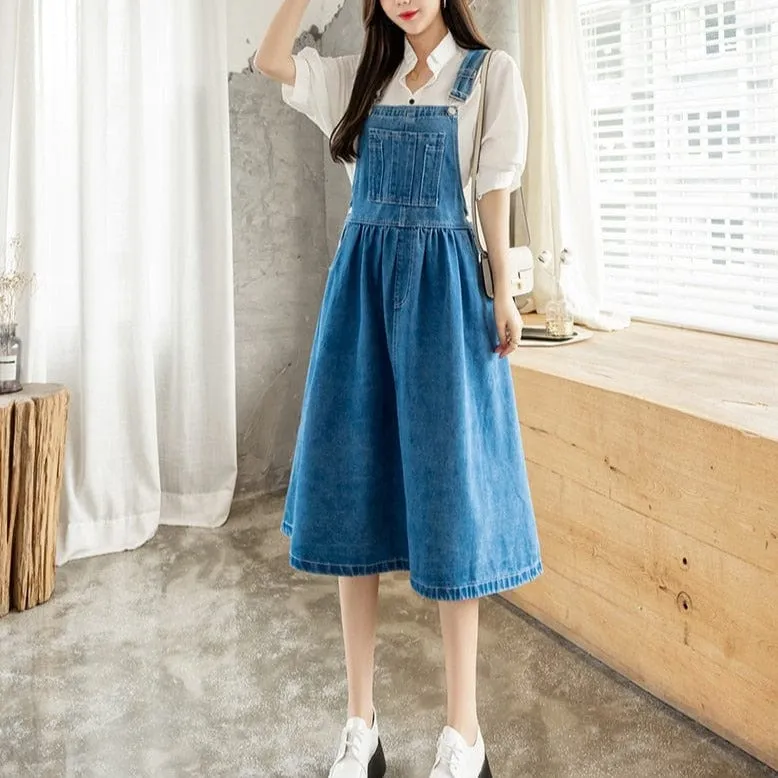 Denim Sleeveless A-Line Tank Dress