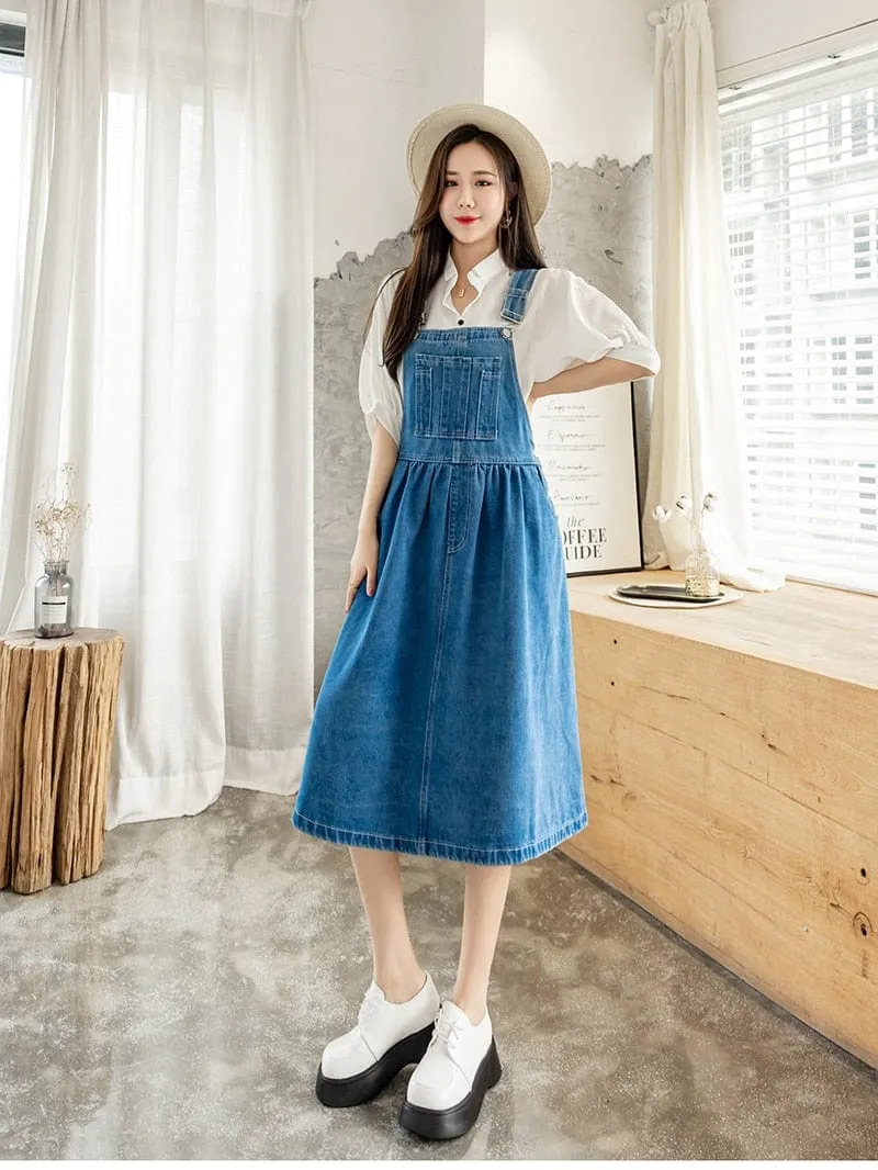 Denim Sleeveless A-Line Tank Dress