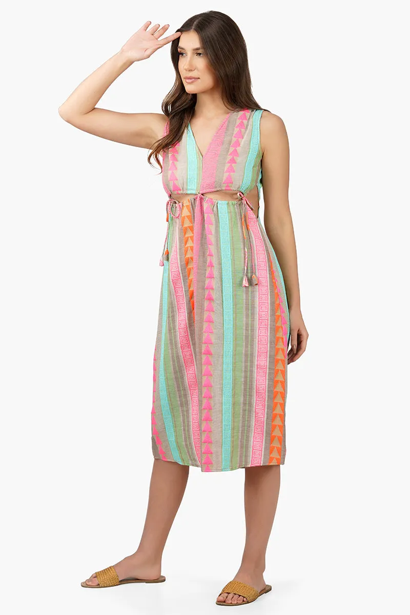 Dora Yarn Dyed Striped Midi Dress