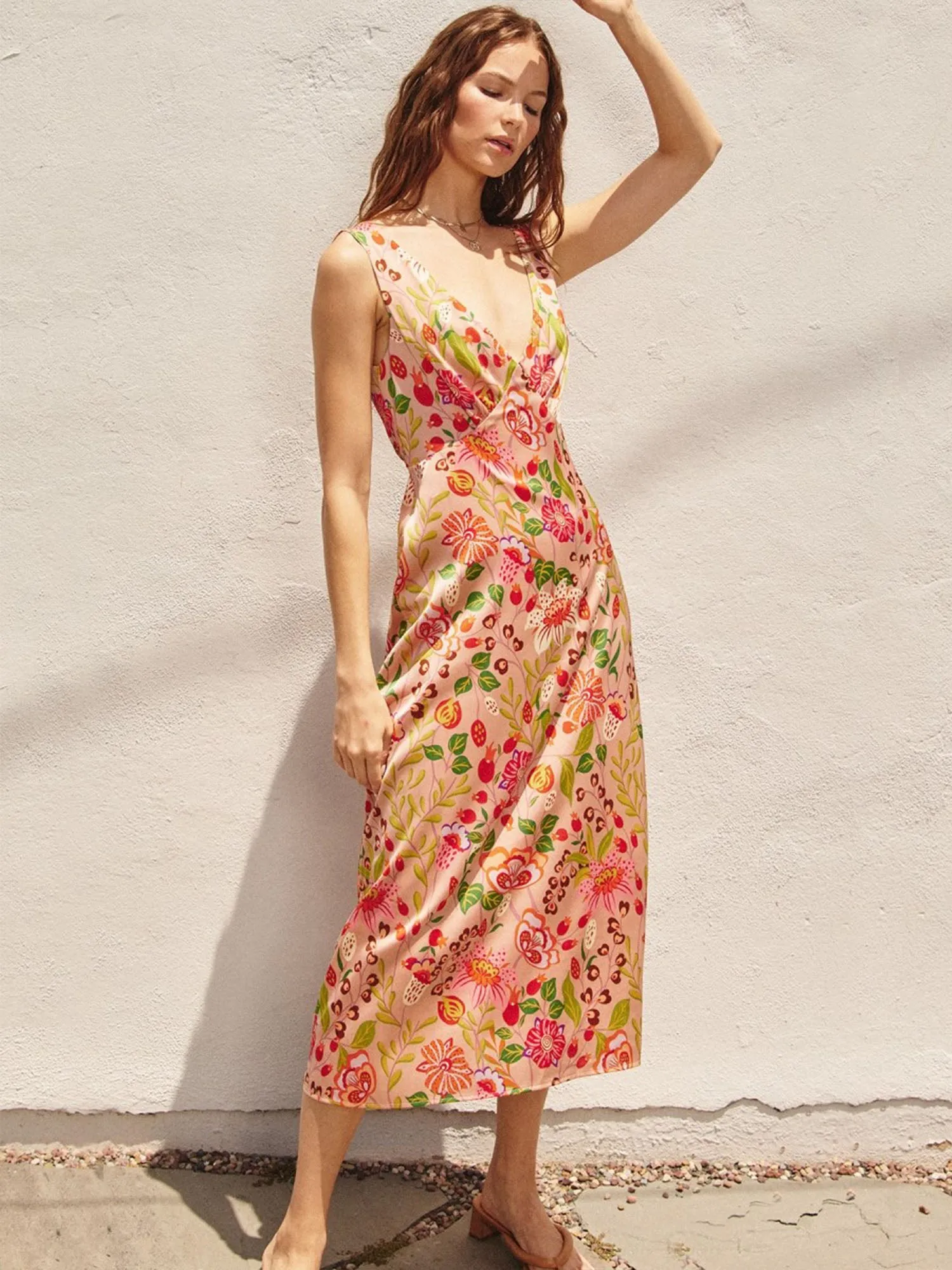 Dress Forum Sleeveless Floral Print Slip Dress - Brands We Love