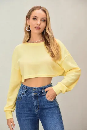 Drop Shoulder Crop Sweatshirt