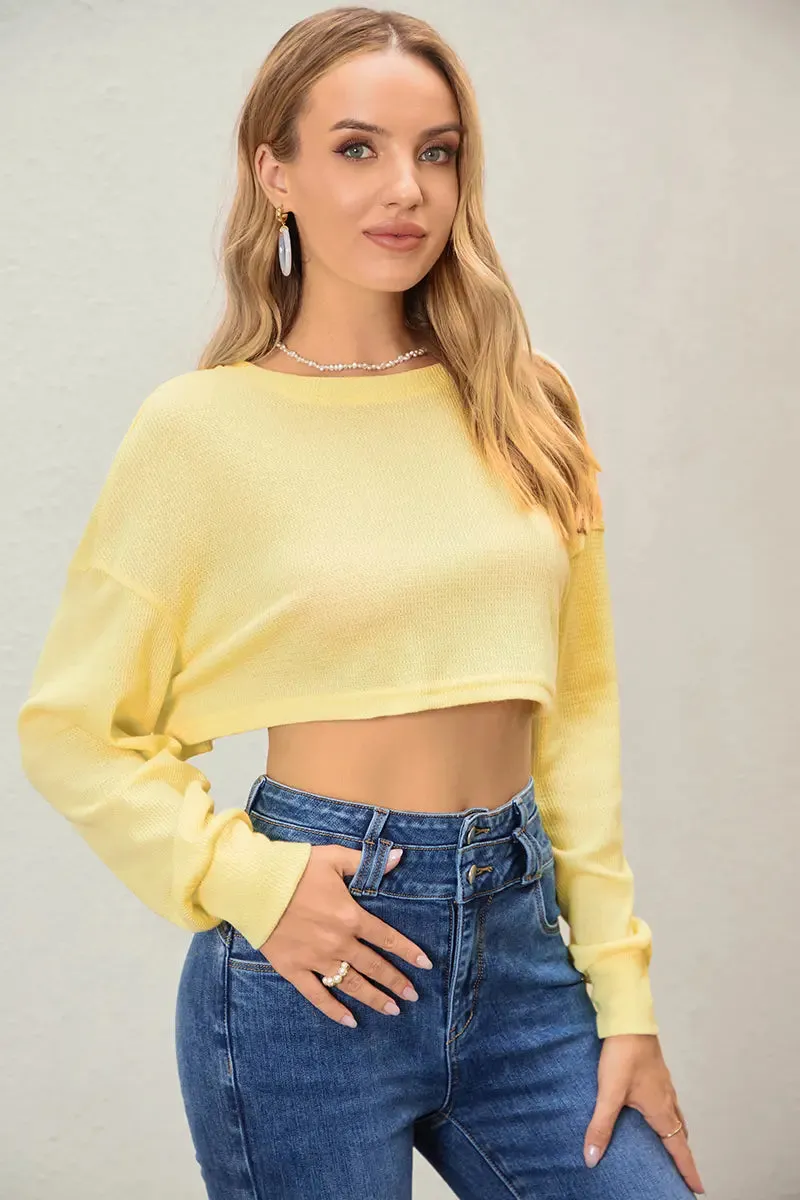 Drop Shoulder Crop Sweatshirt