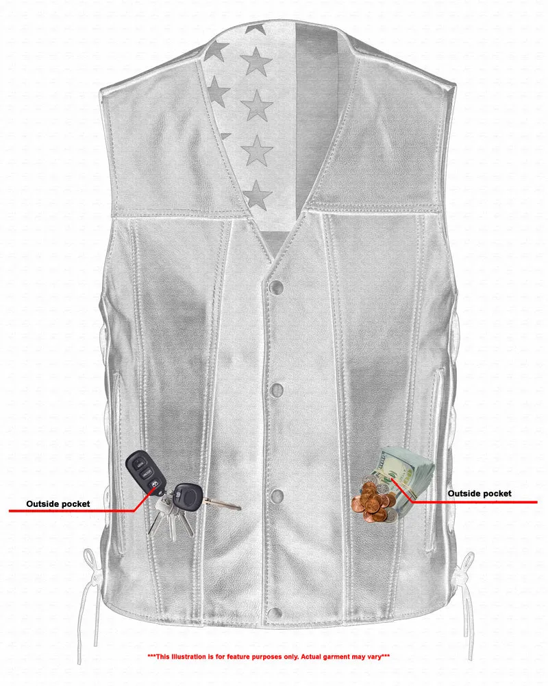 DS156 Men's Classic Leather Vest "The Honor Ride"