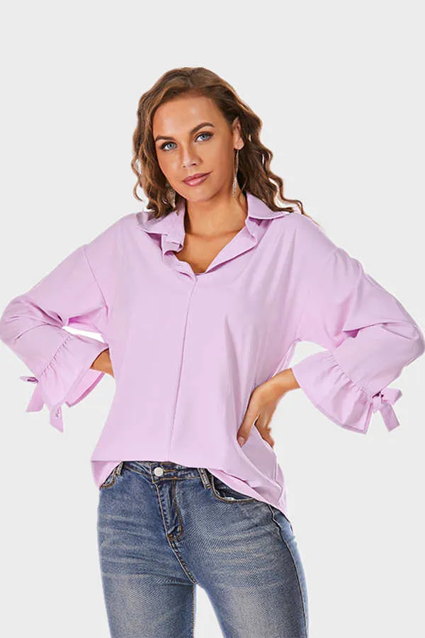 Dunnmall Fashion Casual Loose Solid Color Shirt