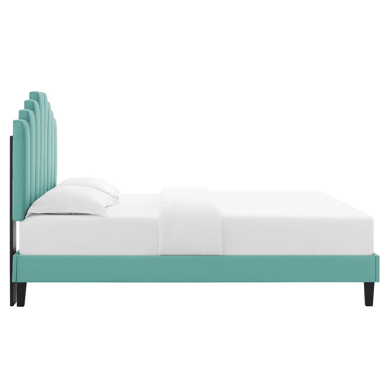 Elise Performance  Velvet Platform Bed