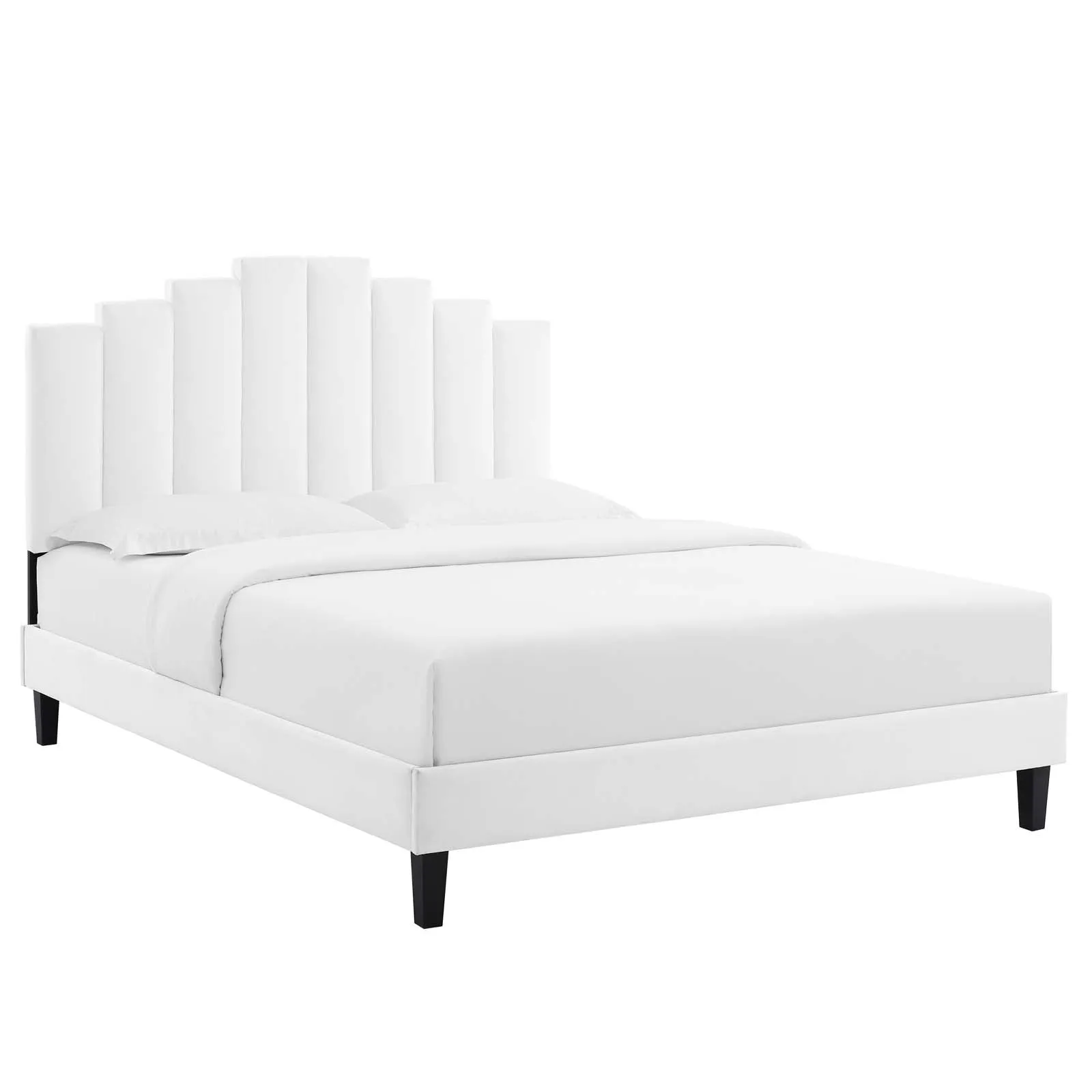 Elise Performance  Velvet Platform Bed