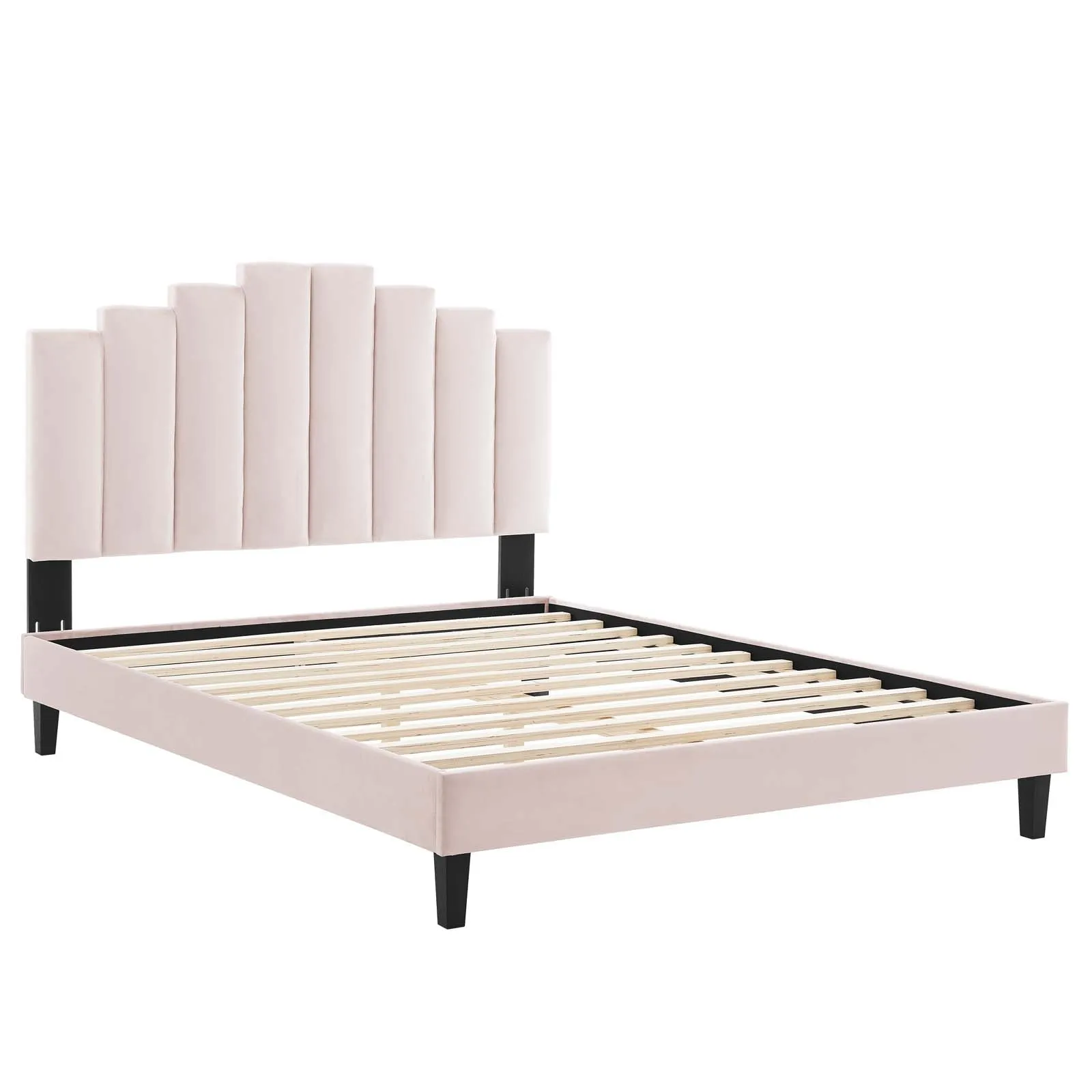 Elise Performance  Velvet Platform Bed