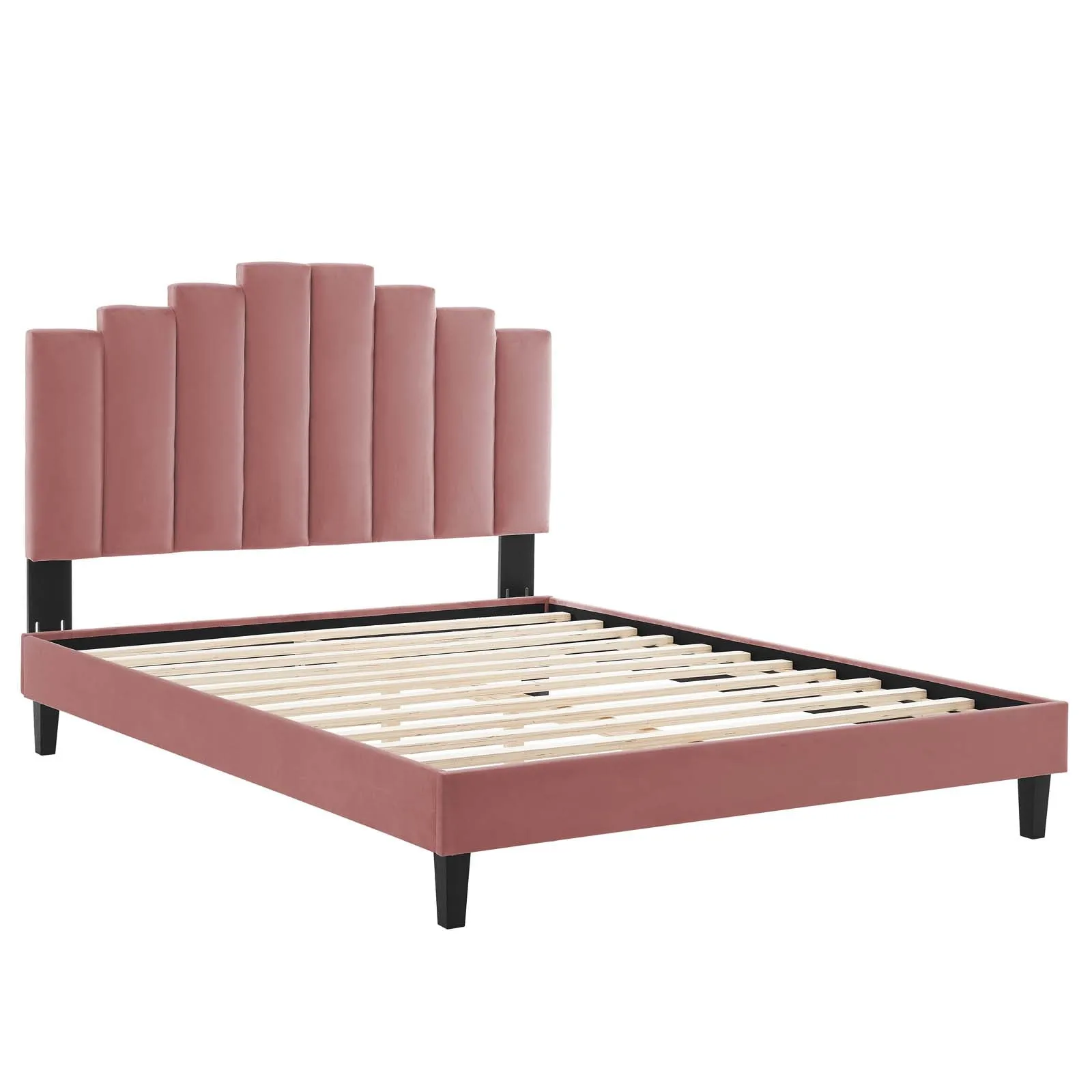 Elise Performance  Velvet Platform Bed