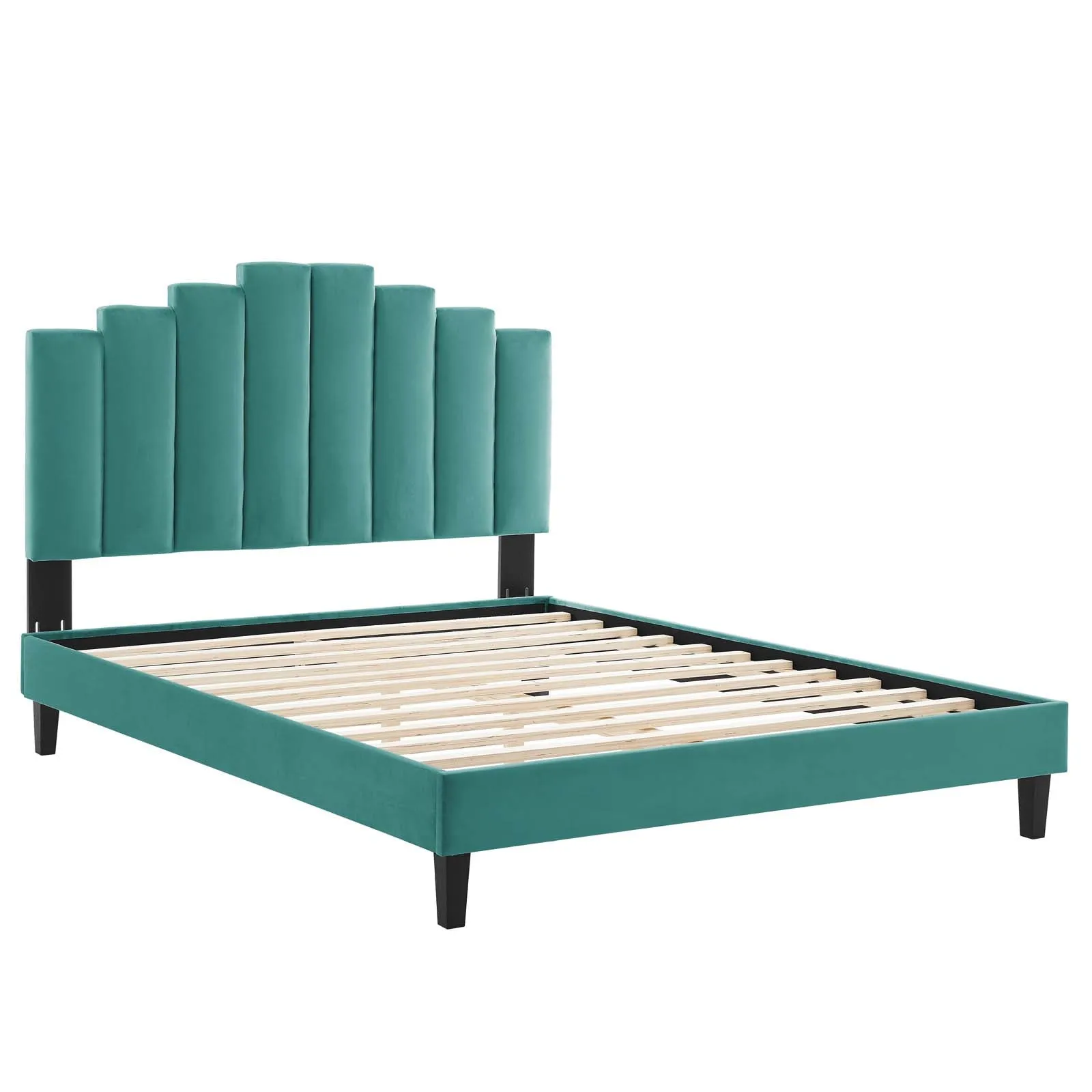 Elise Performance  Velvet Platform Bed