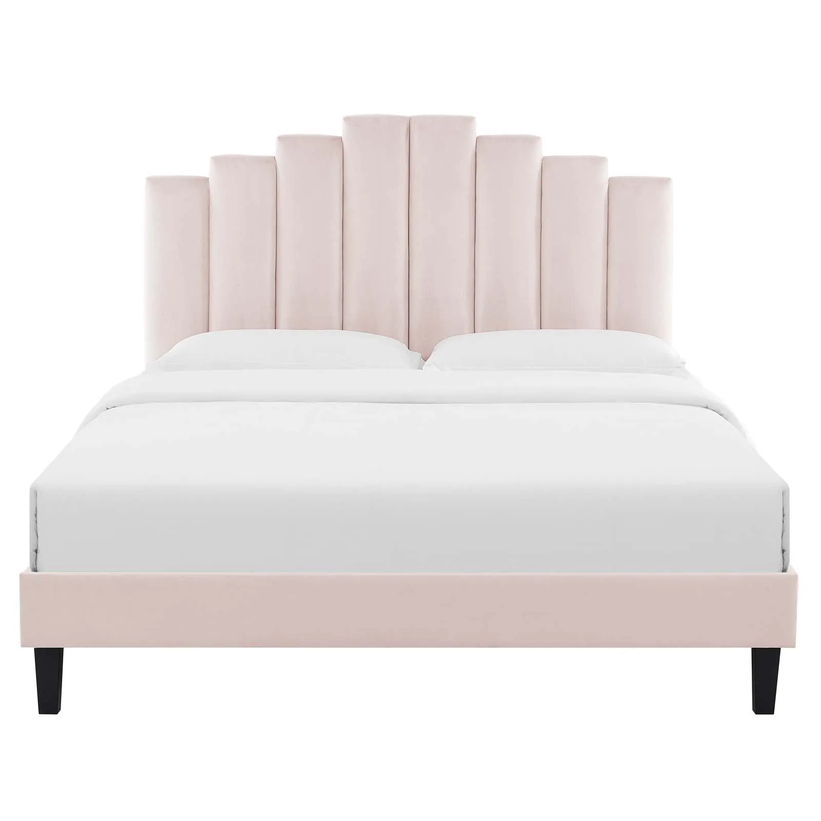 Elise Performance  Velvet Platform Bed