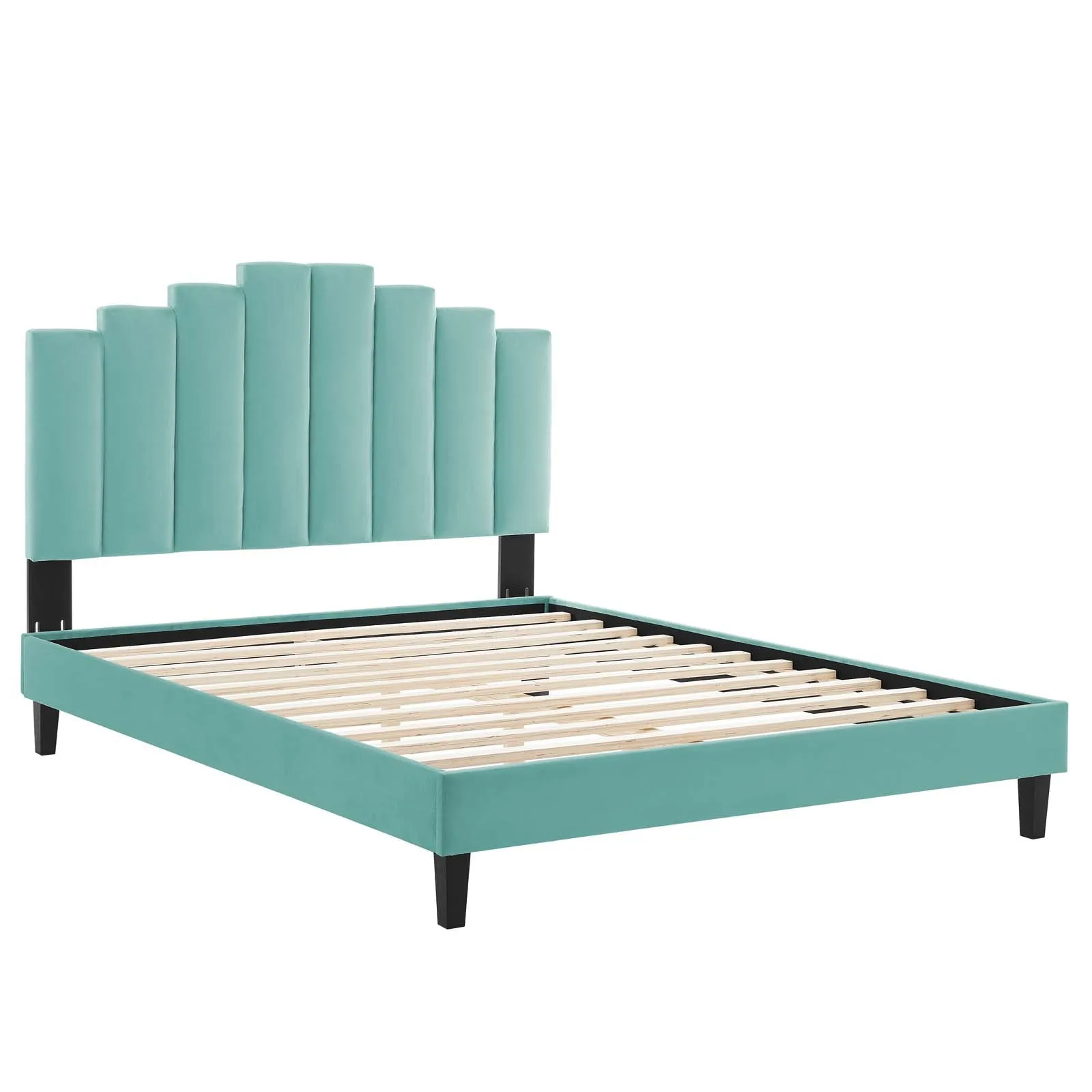 Elise Performance  Velvet Platform Bed