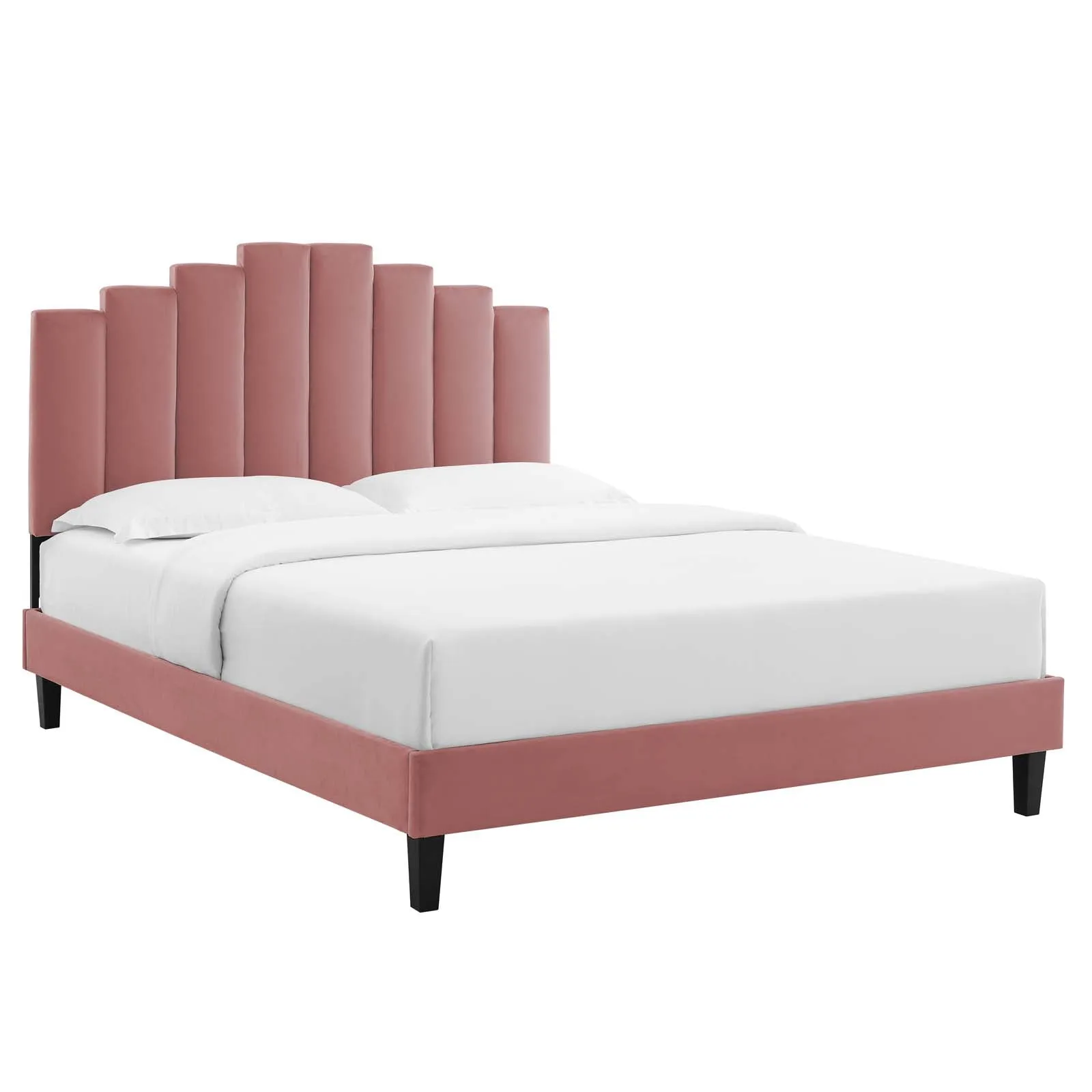 Elise Performance  Velvet Platform Bed