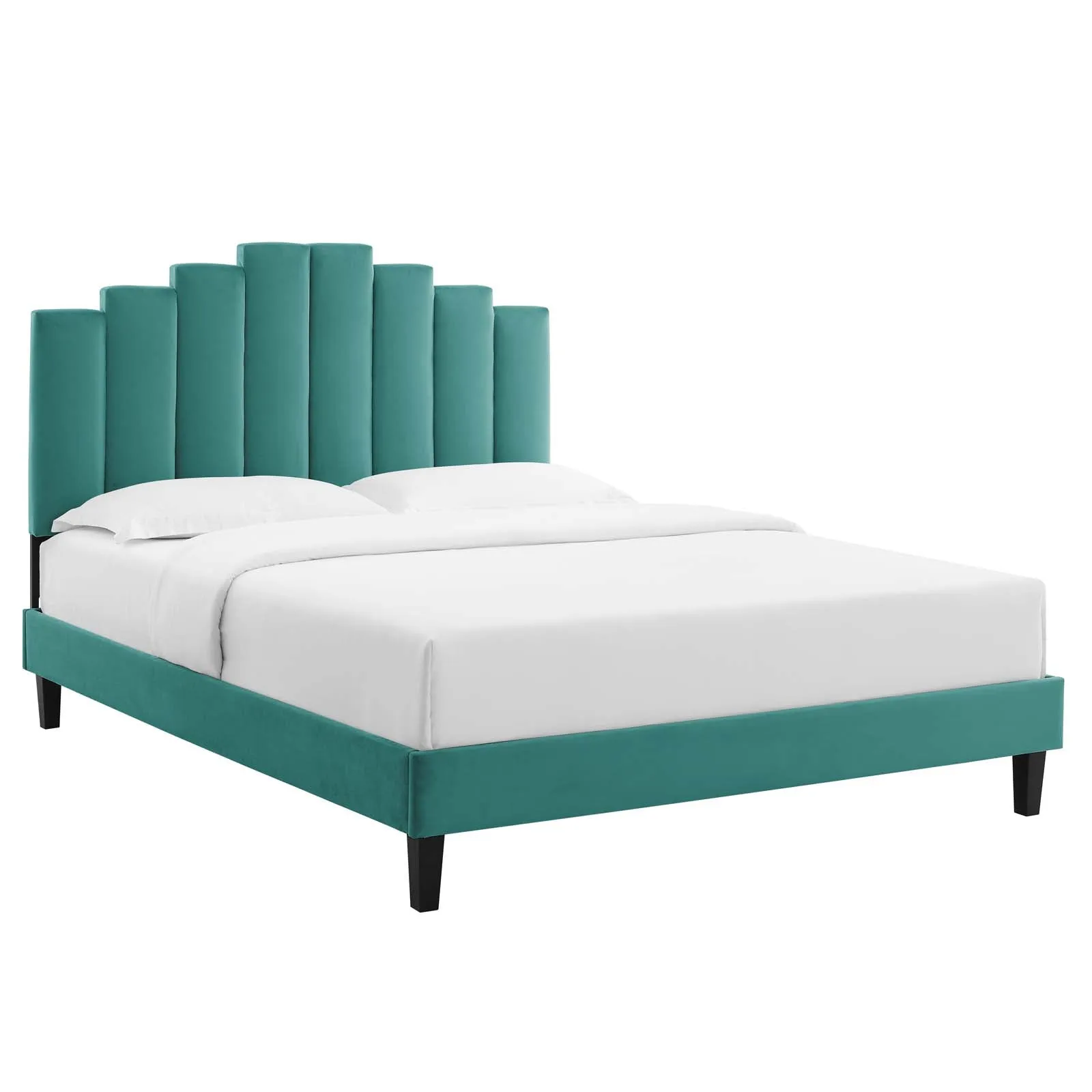 Elise Performance  Velvet Platform Bed