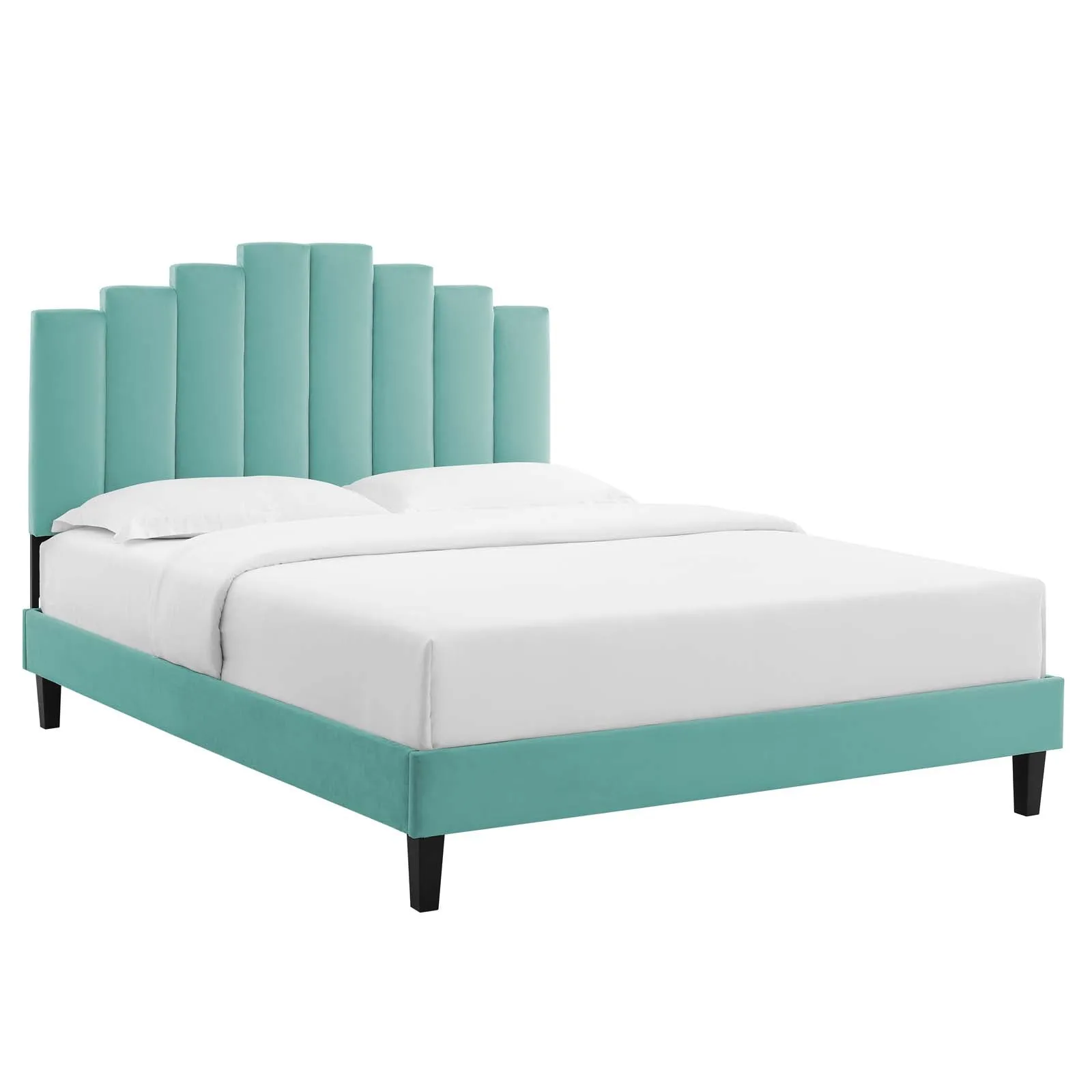 Elise Performance  Velvet Platform Bed