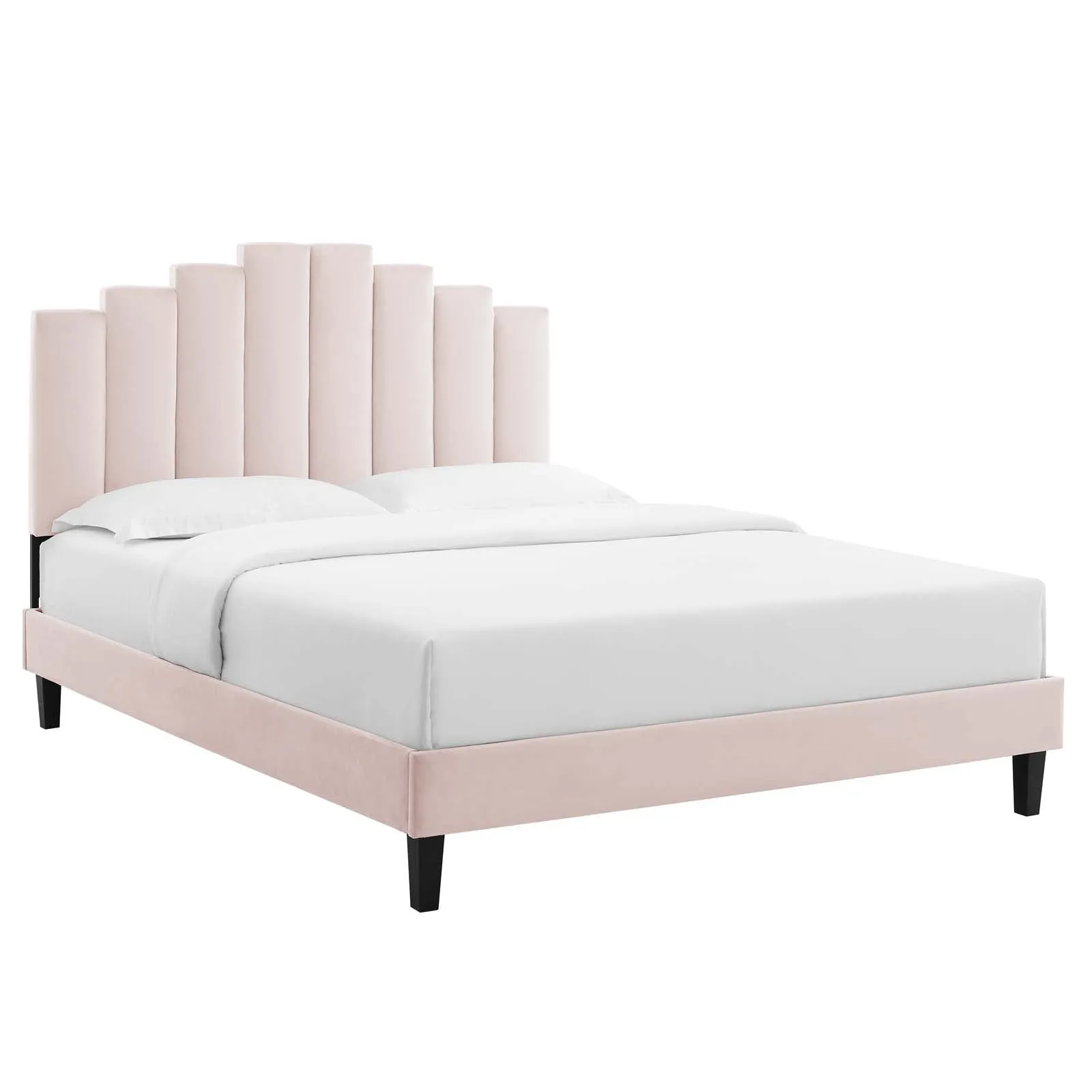 Elise Performance  Velvet Platform Bed