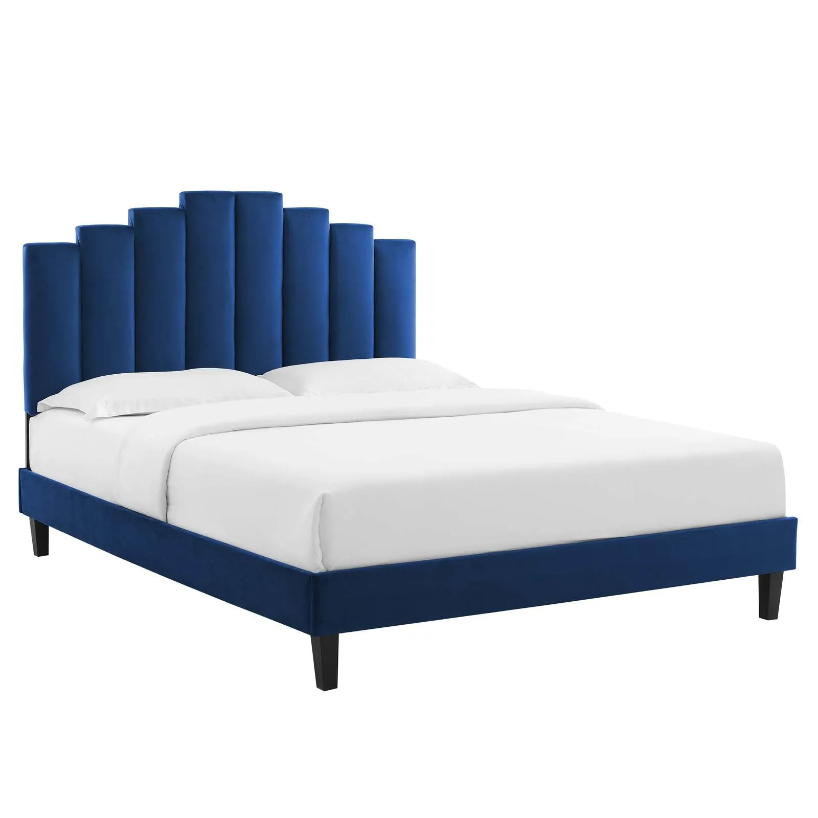 Elise Performance  Velvet Platform Bed