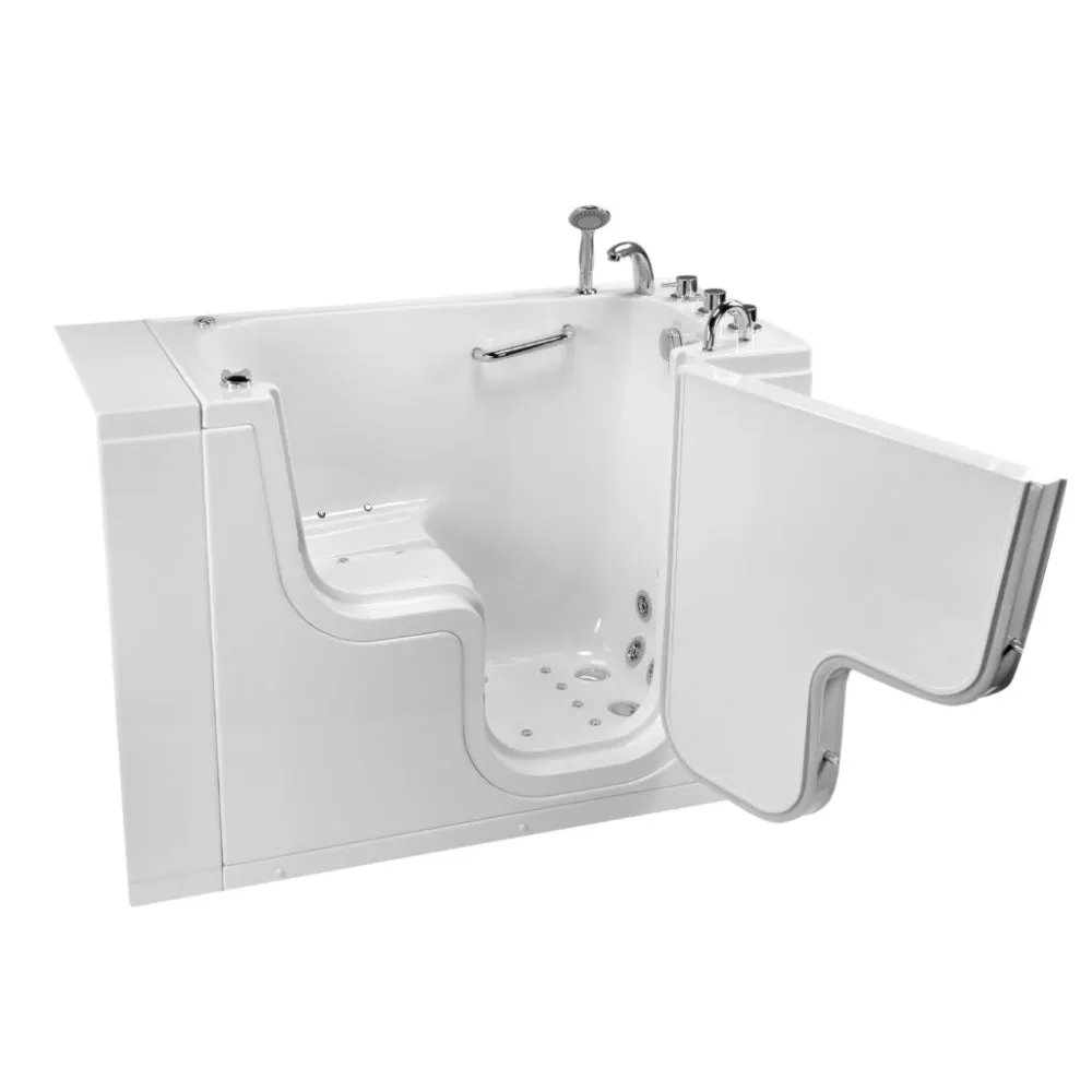 Ella's Bubble Transfer 26 – Outward Swing Door Wheelchair Accessible Acrylic Walk-In Bathtub with 2″ Dual Drain (26″W x 52″L)