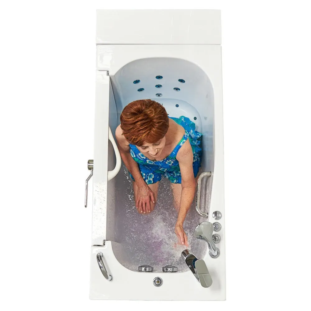 Ella's Bubble Transfer 26 – Outward Swing Door Wheelchair Accessible Acrylic Walk-In Bathtub with 2″ Dual Drain (26″W x 52″L)