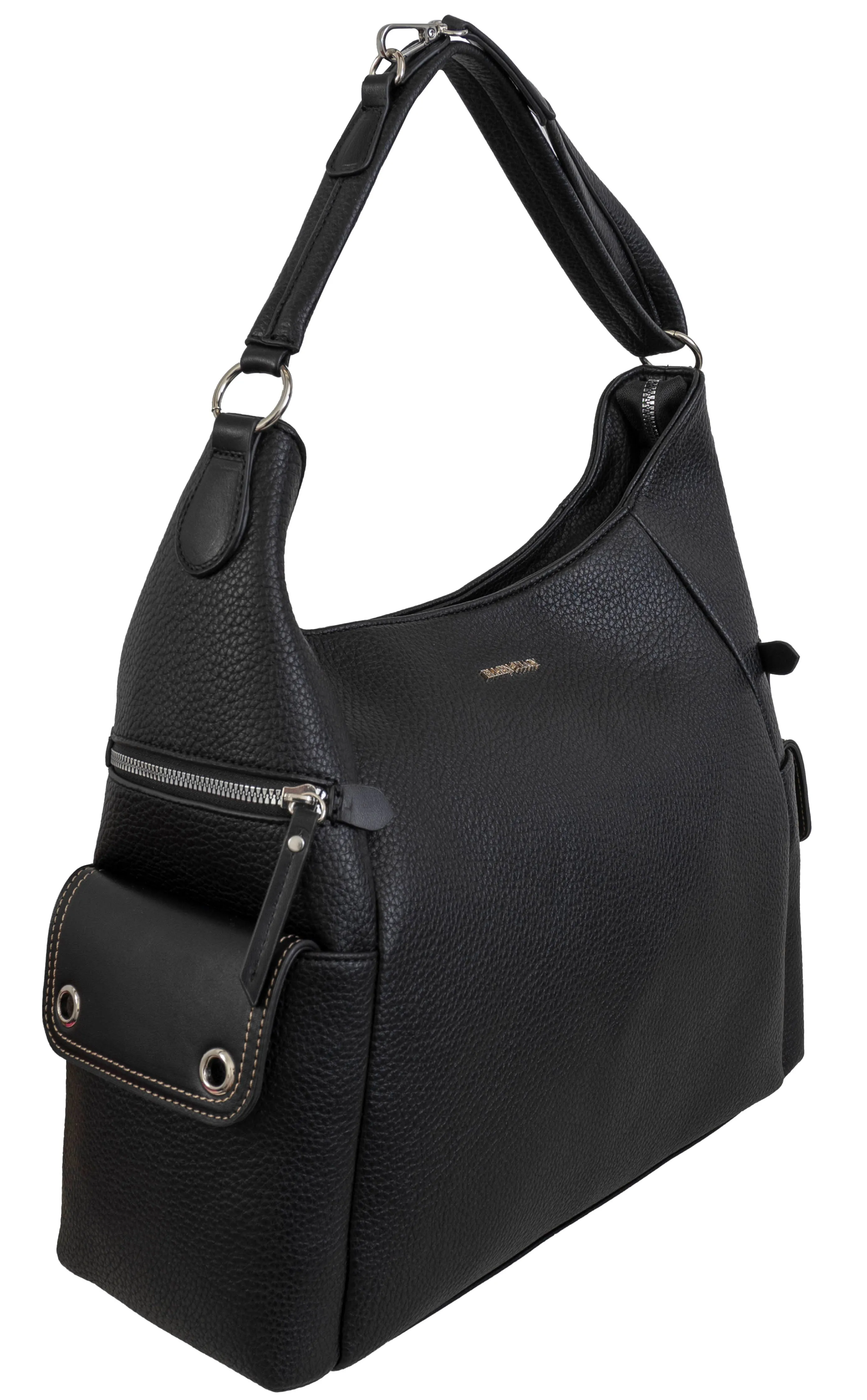 Ellen Tracy Slouchy Hobo Bag with Side Zip Pockets