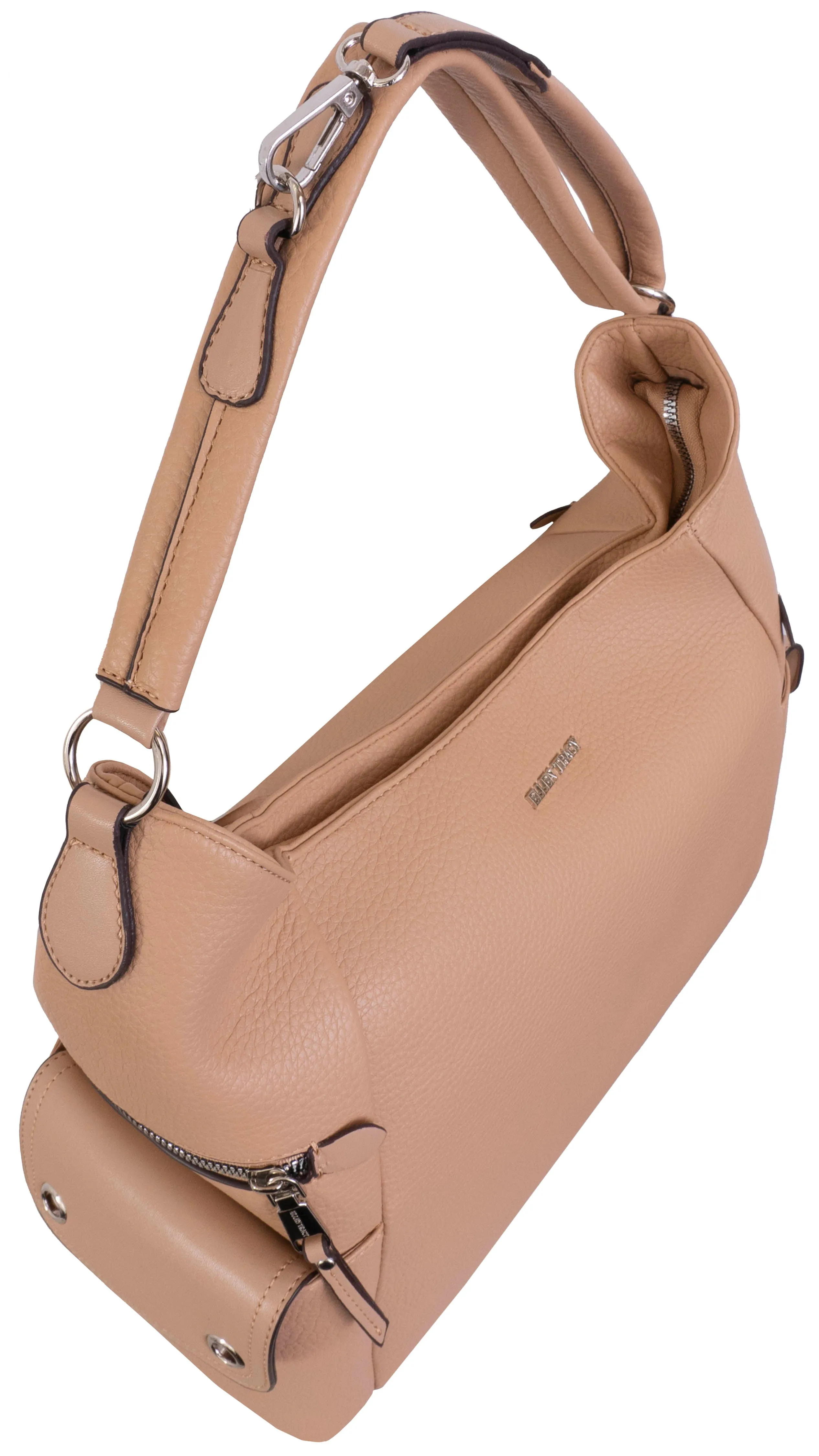 Ellen Tracy Slouchy Hobo Bag with Side Zip Pockets