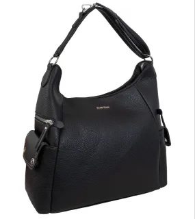 Ellen Tracy Slouchy Hobo Bag with Side Zip Pockets