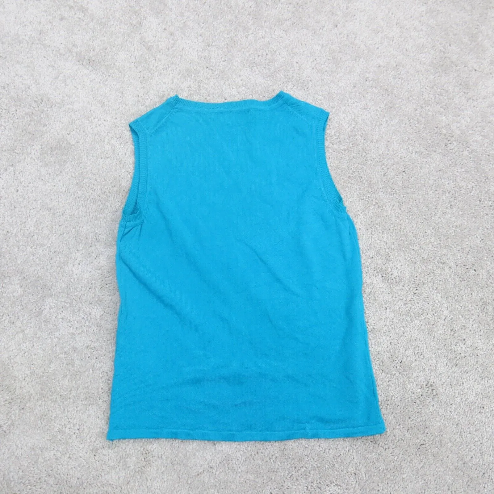 Express Women Pullover Vest Sweater Knitted Crew Neck Sleeveless Blue Size Small