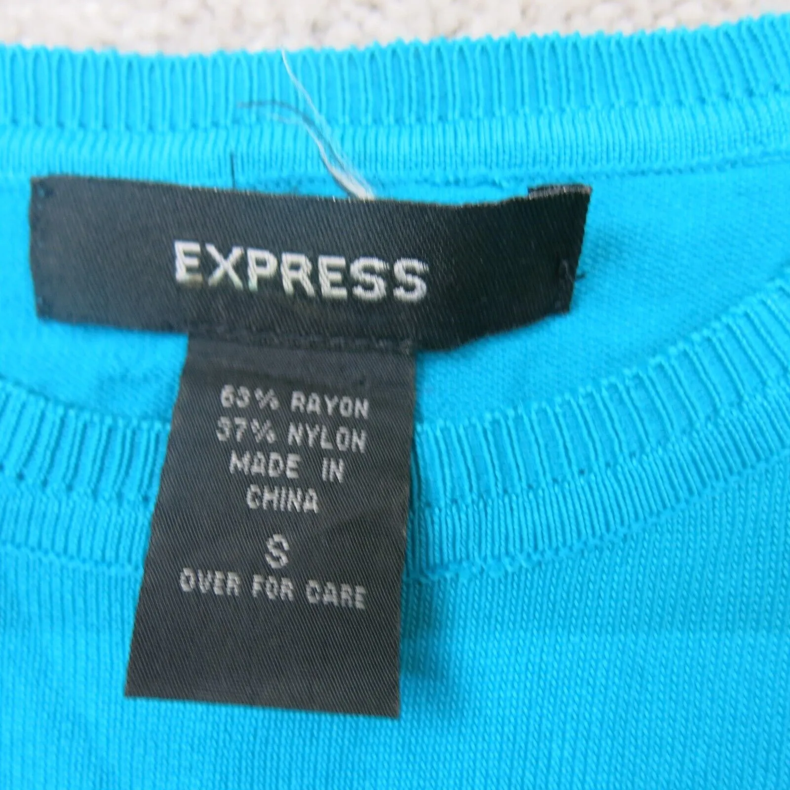 Express Women Pullover Vest Sweater Knitted Crew Neck Sleeveless Blue Size Small