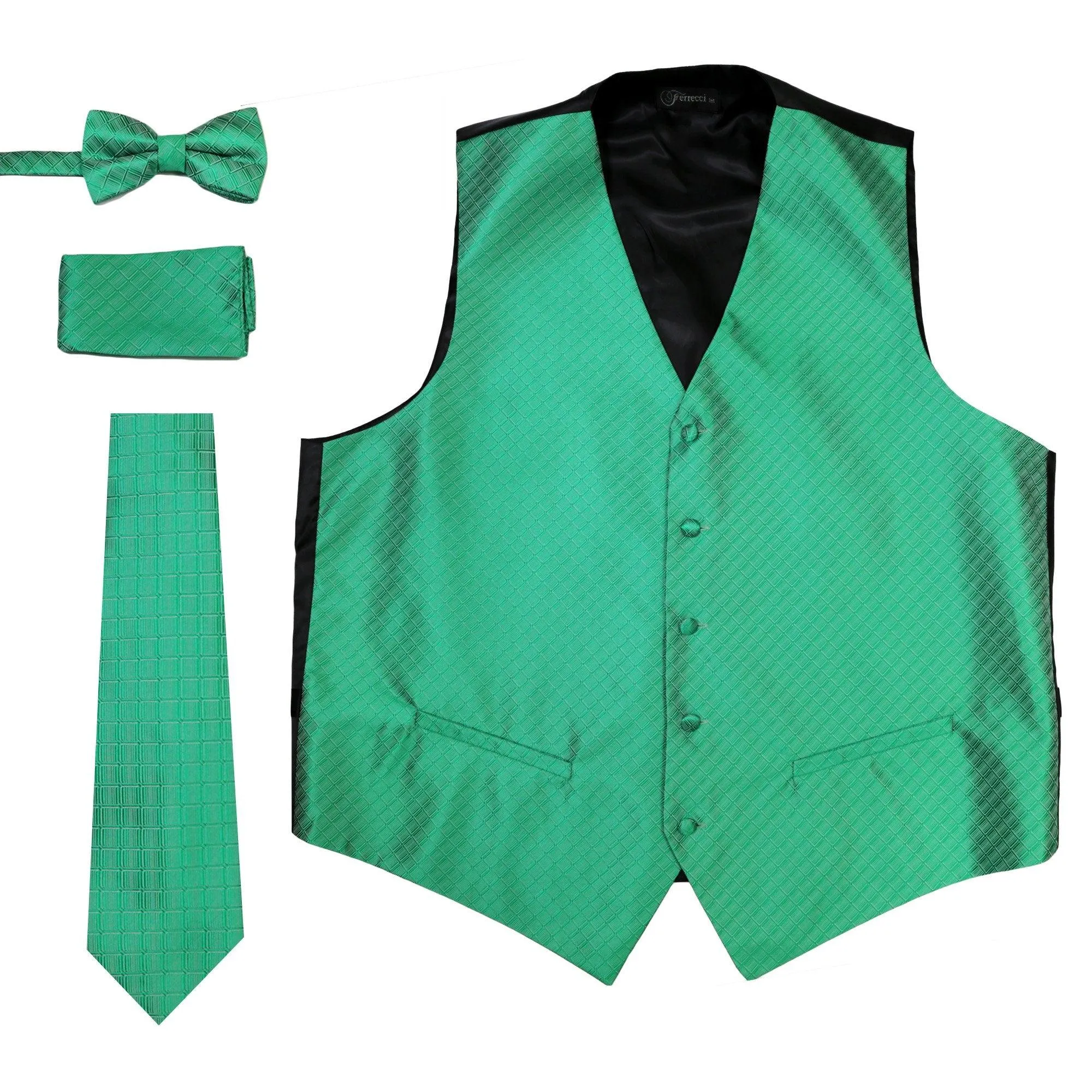 Ferrecci Mens 300-5 Emerald Green Diamond Vest Set