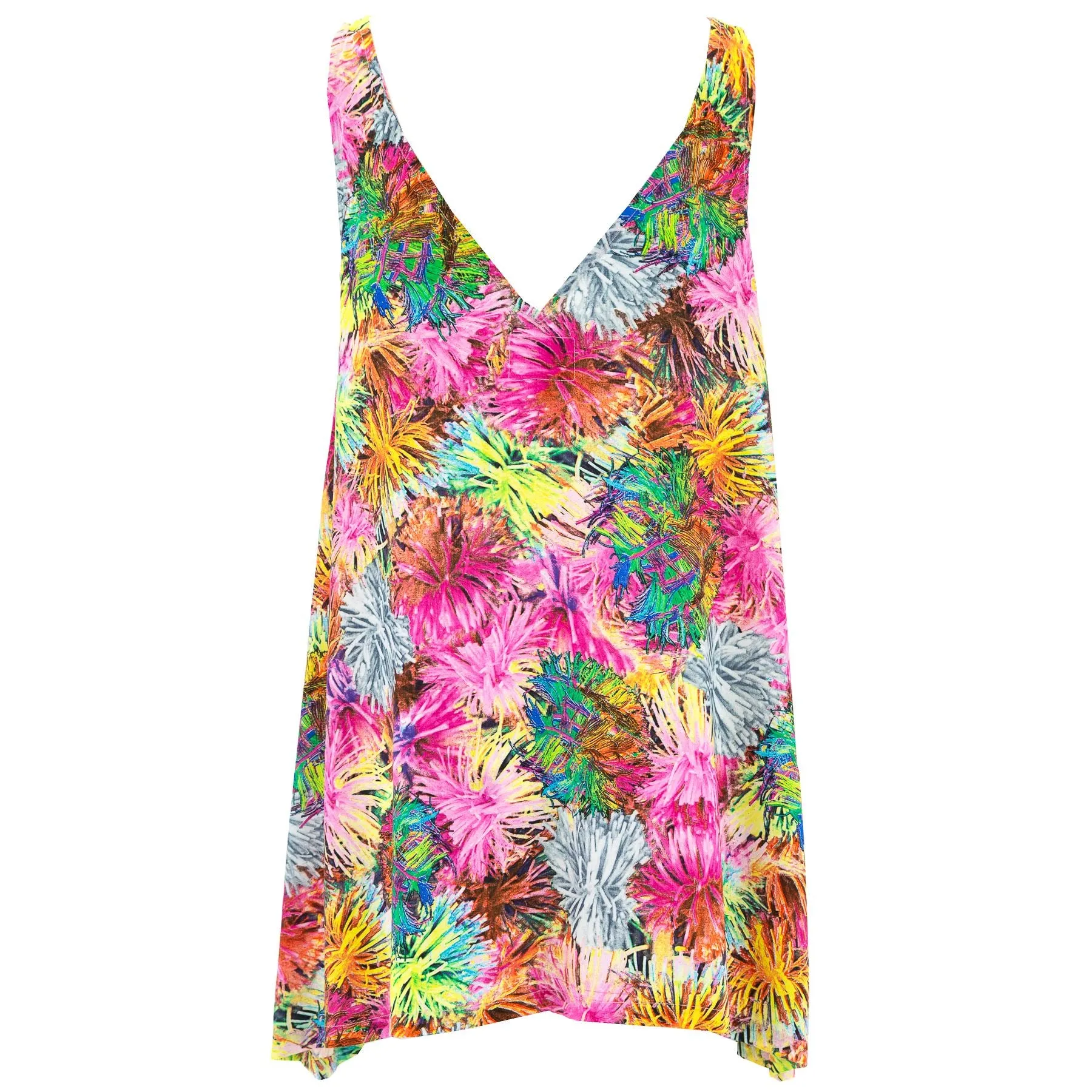 Floaty Asymmetrical Summer Dress - Vivid Bloom