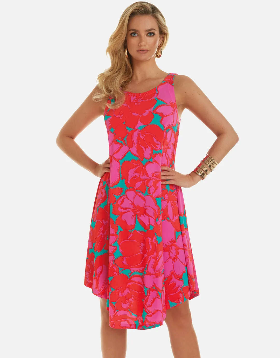 Floreale Sleeveless Midi Dress - Pink