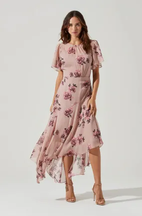 Flutter Sleeve Midi Dress