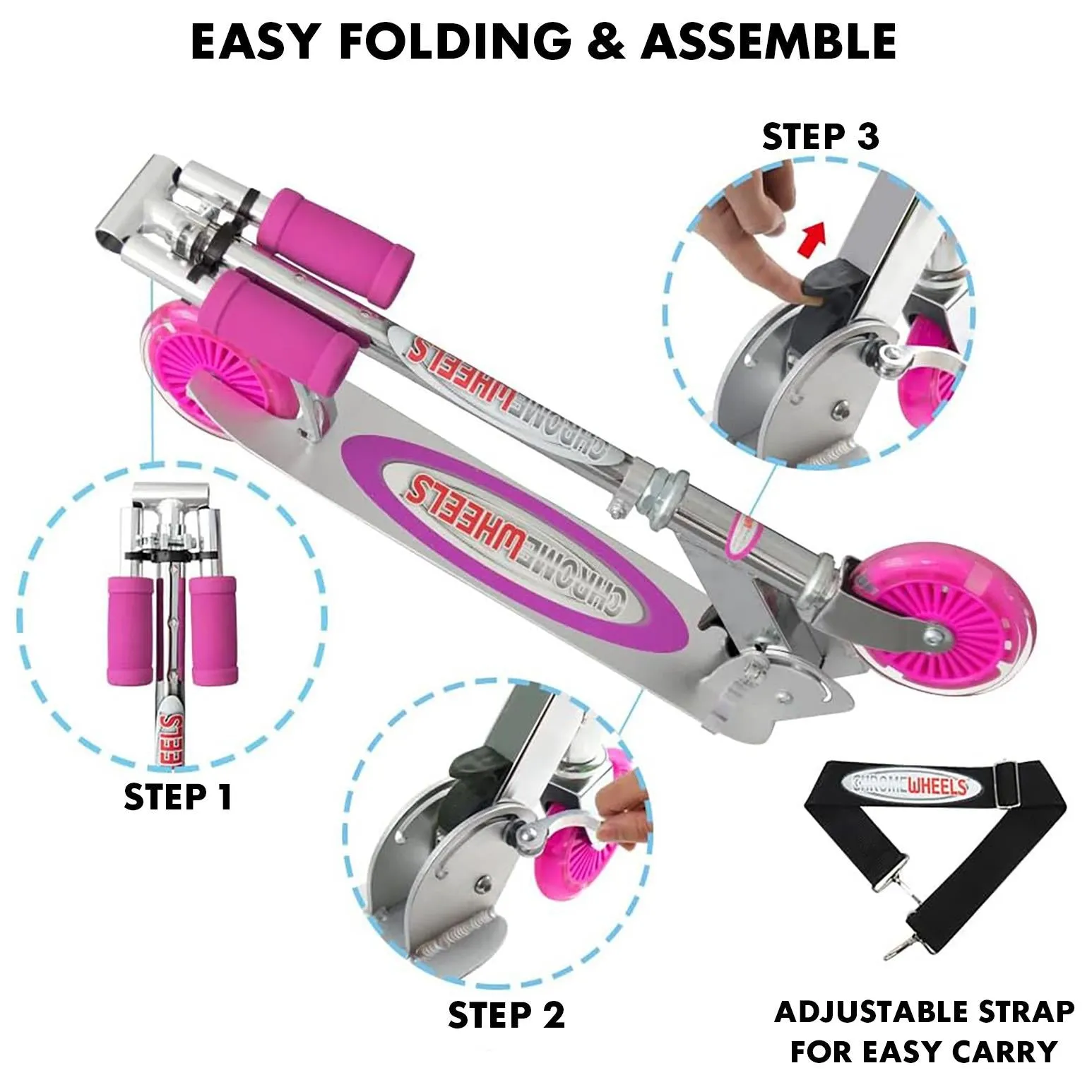 Foldable Kids Scooter Pink