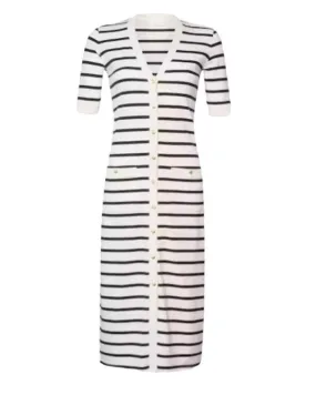 Frame Henley Button Up Stripe Dress