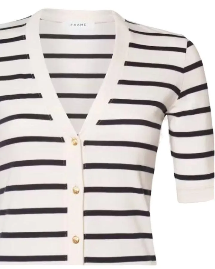 Frame Henley Button Up Stripe Dress