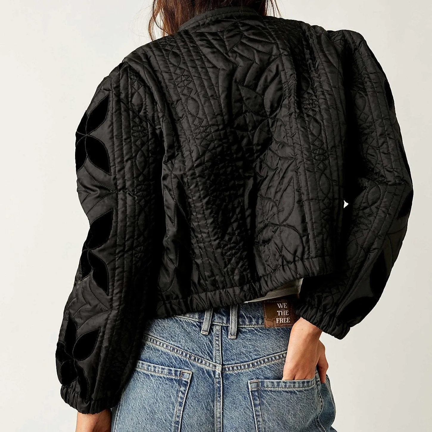 Free People Quinn Quilted Jacket In Black