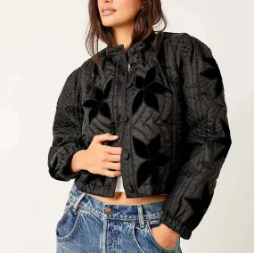 Free People Quinn Quilted Jacket In Black