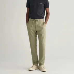 GANT Relaxed Fit Linen Drawstring Pants in Dried Clay