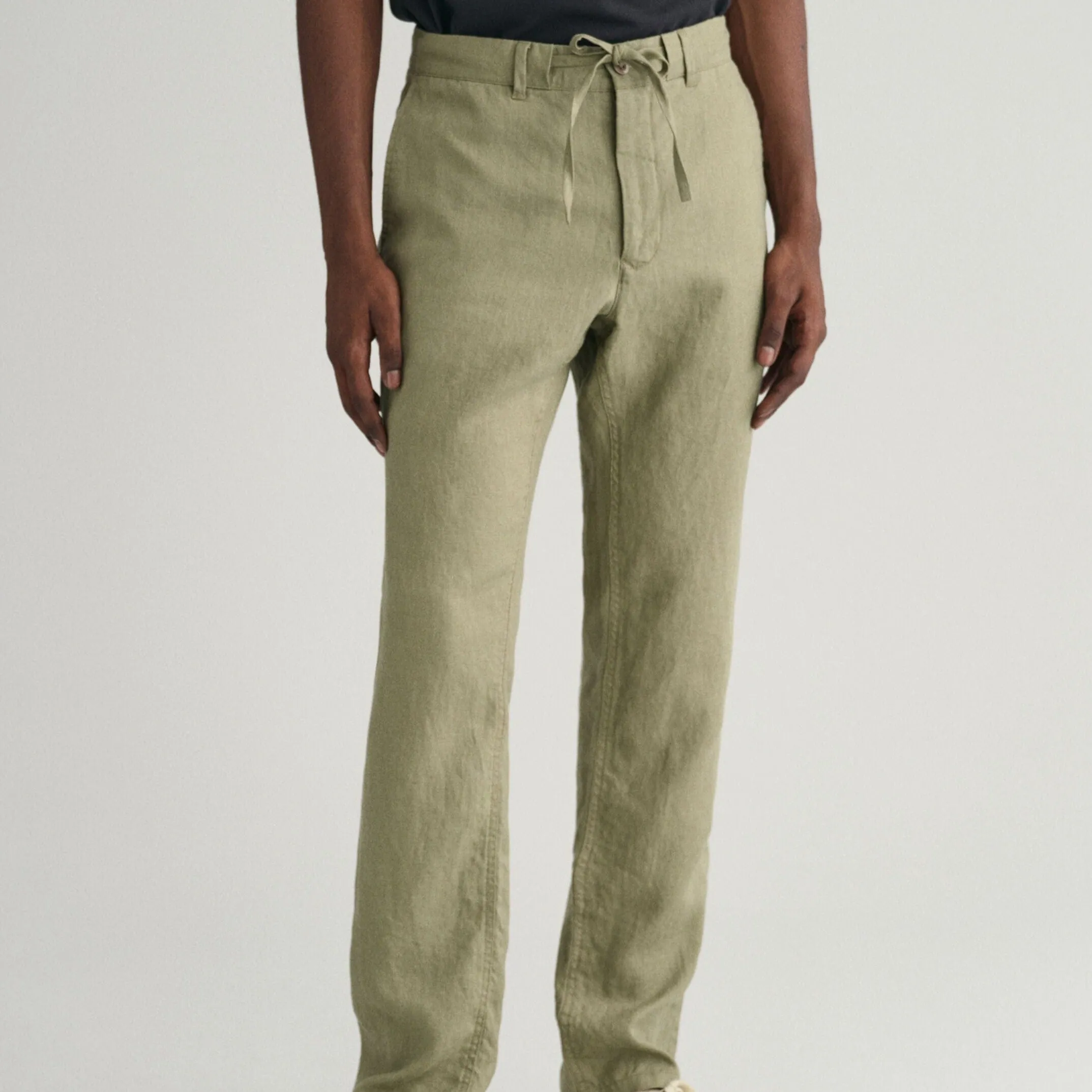 GANT Relaxed Fit Linen Drawstring Pants in Dried Clay