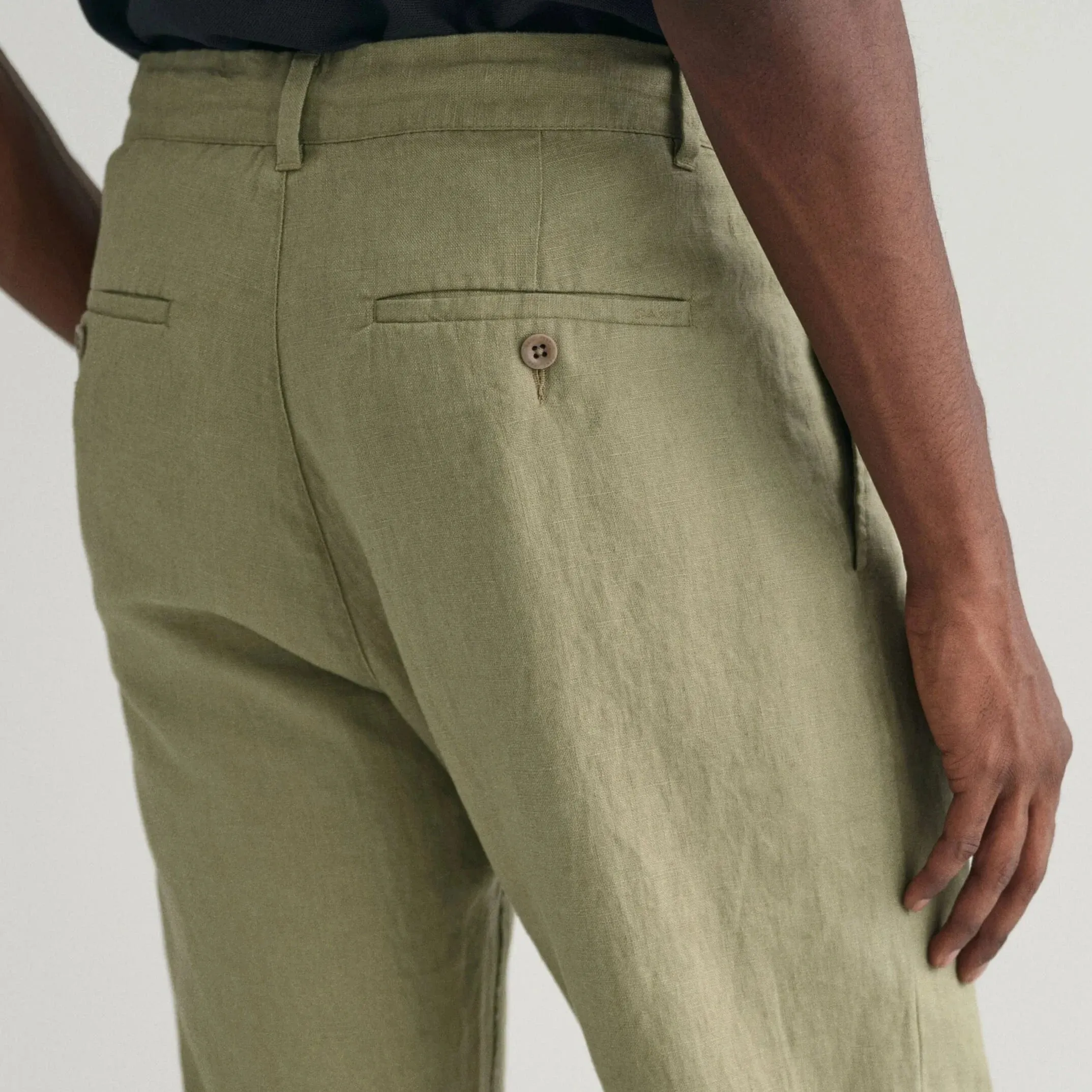 GANT Relaxed Fit Linen Drawstring Pants in Dried Clay