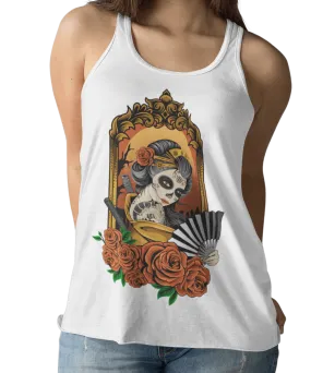 Geisha Skull Tattoo Design Adult Womens Vest Top