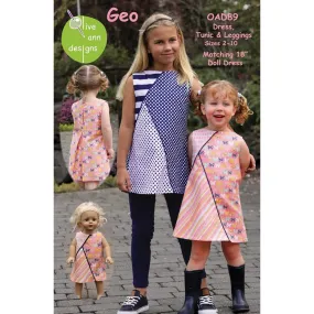 Geo Dress Pattern with Matching Doll Dress