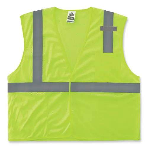 Glowear 8210hl Class 2 Economy Mesh Hook And Loop Vest, Polyester, Small/medium, Lime, Ships In 1-3 Business Days