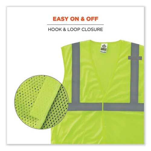 Glowear 8210hl Class 2 Economy Mesh Hook And Loop Vest, Polyester, Small/medium, Lime, Ships In 1-3 Business Days