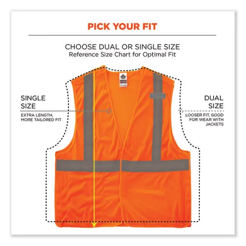 Glowear 8215ba-s Single Size Class 2 Economy Breakaway Mesh Vest, Polyester, 3x-large, Orange, Ships In 1-3 Business Days