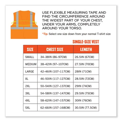 Glowear 8215ba-s Single Size Class 2 Economy Breakaway Mesh Vest, Polyester, 3x-large, Orange, Ships In 1-3 Business Days