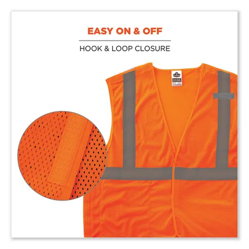 Glowear 8215ba-s Single Size Class 2 Economy Breakaway Mesh Vest, Polyester, 3x-large, Orange, Ships In 1-3 Business Days