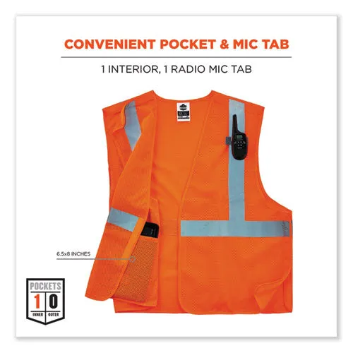 Glowear 8215ba-s Single Size Class 2 Economy Breakaway Mesh Vest, Polyester, 3x-large, Orange, Ships In 1-3 Business Days