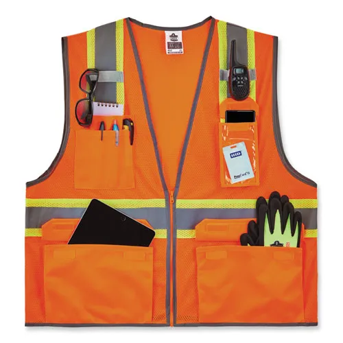 Glowear 8246z-s Single Size Class 2 Two-tone Mesh Vest, Polyester, Small, Orange, Ships In 1-3 Business Days